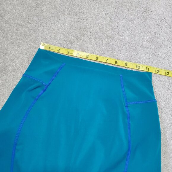 BUFFBUNNY Compression 7/8 Leggings 26" Gym Workout Run Teal Blue Women's Large - Picture 7 of 9